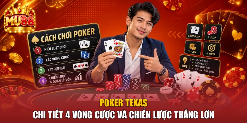 Poker Texas - Chi Tiết 4 Vòng Cược Và Chiến Lược Thắng Lớn